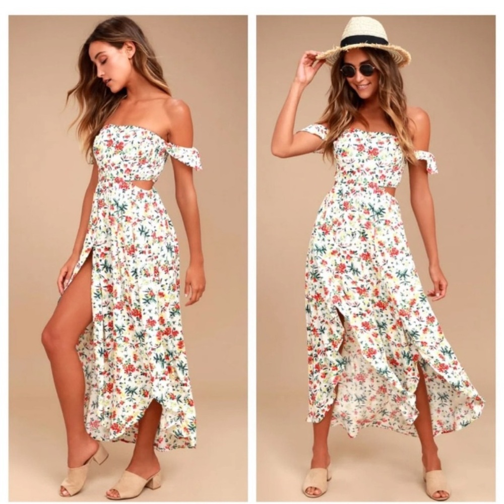Lush Floral High Low Dress - Multicolor